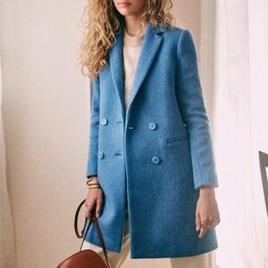 Sezane Johnson Coat - Blue - 34 - VGUC